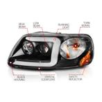 ANZO 1997-2003 Ford F-150 Projector Headlights w/ Light Bar, Ophalen of Verzenden, Nieuw