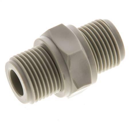 Dubbele Nippel G3/8 Polypropyleen (PP) 10bar FDA 22mm Hex, Doe-het-zelf en Verbouw, Overige Doe-het-zelf en Verbouw, Nieuw, Verzenden
