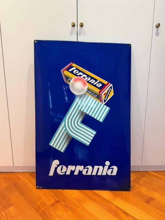 Reclame-uithangbord - Ferrania - Reclamebord - Staal, Antiek en Kunst, Antiek | Wandborden en Tegels