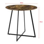 [en.casa] Eettafel Vaggeryd rond 78x80 cm zwart en houtkleur, Verzenden, Nieuw