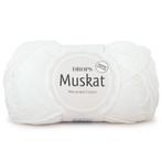 DROPS Muskat Uni Colour - 18 wit - Katoen Garen, Hobby en Vrije tijd, Breien en Haken, Ophalen of Verzenden, Nieuw