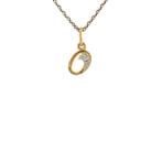 Gouden vintage letter O hanger met diamant 14 krt, Ophalen of Verzenden, Nieuw