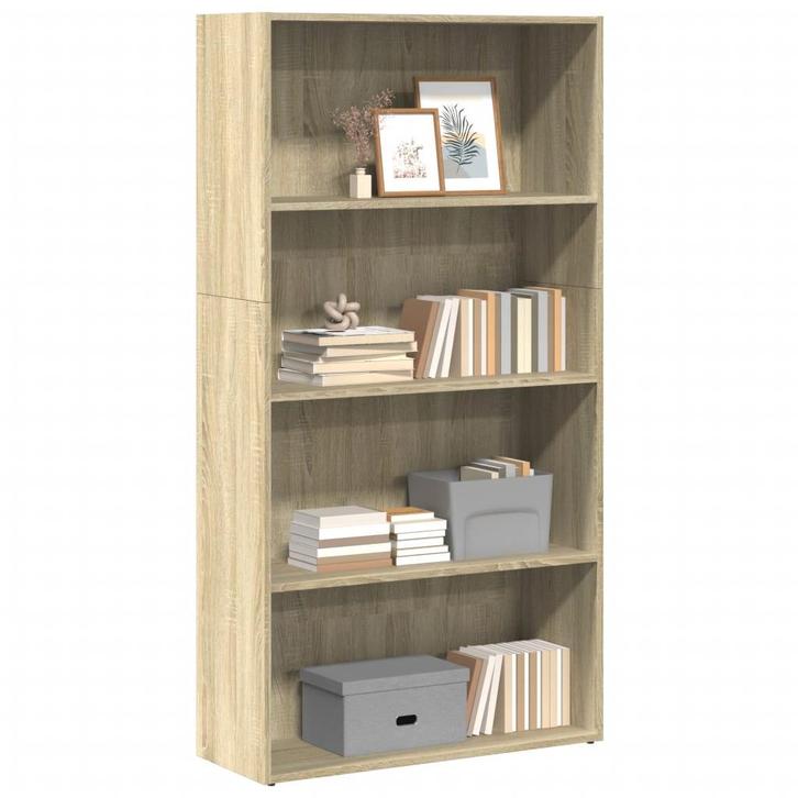 vidaXL Boekenkast 80x30x152 cm bewerkt hout sonoma, Huis en Inrichting, Kasten | Boekenkasten, 75 cm of meer, Nieuw, Overige houtsoorten