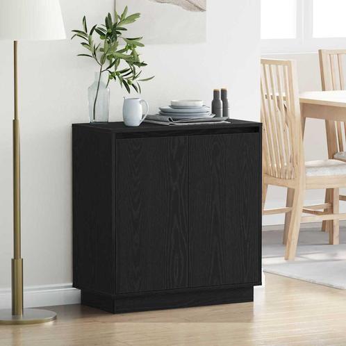 vidaXL Dressoir met plank Zwart Eiken 71 x 34,5 x 75 cm, Huis en Inrichting, Tafels | Kaptafels, Nieuw, Verzenden