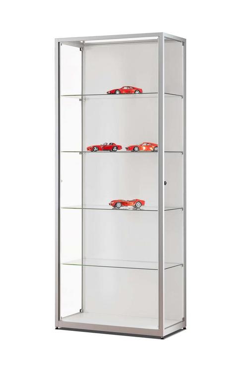 *TIP*  Luxe vitrinekast aluminium 80 cm met achterwand en, Zakelijke goederen, Kantoor en Winkelinrichting | Kantoormeubilair en Inrichting