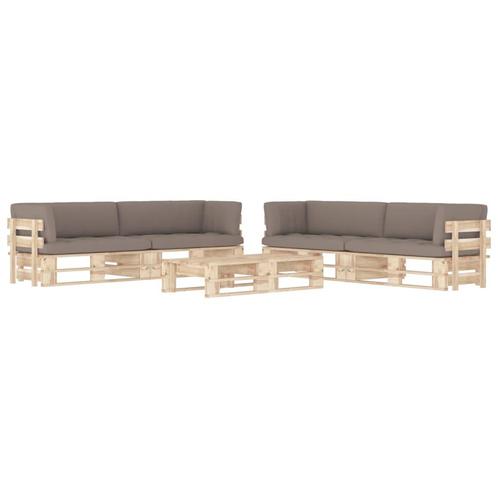 vidaXL 6-delige Loungeset pallet met kussens geïmpregneerd, Tuin en Terras, Tuinsets en Loungesets, Loungeset, Nieuw, Verzenden
