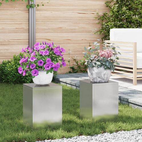 vidaXL Buitenplantenstandaarden Pilaar 2 stuks 24x24x35 cm, Tuin en Terras, Overige Tuin en Terras, Nieuw, Verzenden