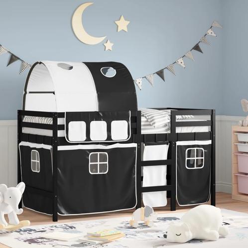 vidaXL Kinderhoogslaper met tunnel 90x200 cm grenenhout wit, Huis en Inrichting, Slaapkamer | Bedden, 90 cm, 200 cm, Wit, Eenpersoons