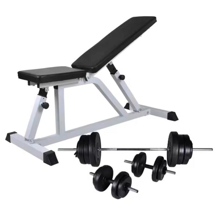 Verstelbare Halterbank met 60,5 kg Halterset – Thuisfitness, Sport en Fitness, Fitnessmaterialen, Nieuw, Verzenden