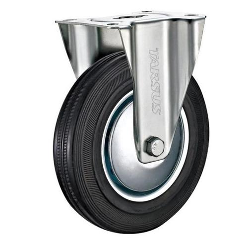 Tarsus Bokwiel - 200 mm - Stalen Velg - Massieve Rubberba..., Doe-het-zelf en Verbouw, Zwenkwielen, Nieuw, Ophalen of Verzenden