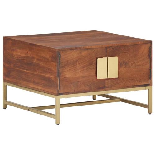 vidaXL Salontafel 67x67x45 cm massief mangohout honingbruin, Huis en Inrichting, Tafels | Salontafels, 50 tot 100 cm, Nieuw, Overige houtsoorten