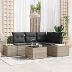vidaXL Tuin Sofa Set met kussen met opslag 5 pcs Lichtgrijs, Tuin en Terras, Tuinsets en Loungesets, Verzenden, Nieuw, Rotan