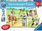 Een Dag op de Manege Puzzel (3 x 49 stukjes) | Ravensburger, Kinderen en Baby's, Speelgoed | Kinderpuzzels, Nieuw, Verzenden