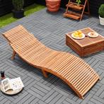 Ligstoel ergonomisch van acaciahout FSC®-gecertificeerd, Tuin en Terras, Verzenden, Nieuw