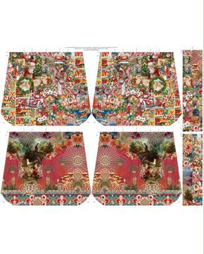 Canvas Katoen Paneel Kerst Tas, Hobby en Vrije tijd, Stoffen en Lappen, Overige kleuren, Nieuw