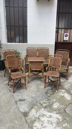 Zitgroep - Rattan - Panca, twee fauteuils, twee stoelen en