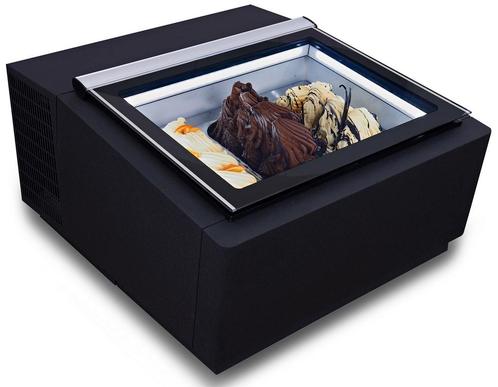 CombiSteel Schepijsvitrine Tafelmodel | Zwart | 3x 5L | Stat, Witgoed en Apparatuur, Koelkasten en IJskasten, Ophalen of Verzenden