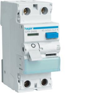 Hager aardlekschakelaar / 2-polig, 300mA, 40A / CFH240G, Doe-het-zelf en Verbouw, Elektra en Kabels, Nieuw, Ophalen of Verzenden