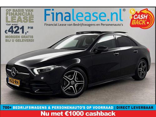 Mercedes-Benz A-Klasse 180 AMG Pano Sfeerverl. Burmester Cam, Auto's, Mercedes-Benz, Lease, Automaat, Sedan, Benzine, Zwart, Verzenden