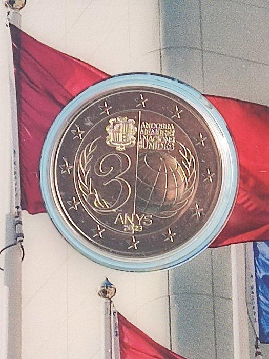Andorra. 2 Euro 2023 30° ONU + Festa Solstizio destate, Postzegels en Munten, Munten | Europa | Euromunten