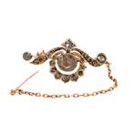 Gouden vintage broche met roosdiamant 14 krt, Sieraden, Tassen en Uiterlijk, Broches, Ophalen of Verzenden, Nieuw