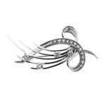 Witgouden fantasie broche met diamant | 0,33 ct., Sieraden, Tassen en Uiterlijk, Broches, Gebruikt, Overige kleuren, Ophalen of Verzenden