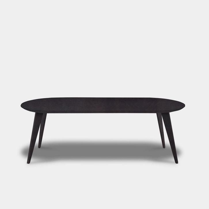 Tafel Plat Ovaal Eikenhout  Hout Onderstel  200x100, Huis en Inrichting, Tafels | Eettafels