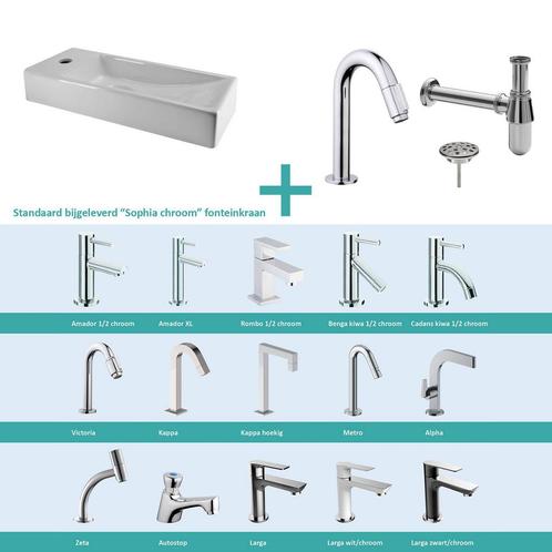FonteinPack Trim Mini Links Keramiek 38x14x8 cm, Doe-het-zelf en Verbouw, Sanitair, Overige typen, Nieuw, Chroom, Ophalen of Verzenden