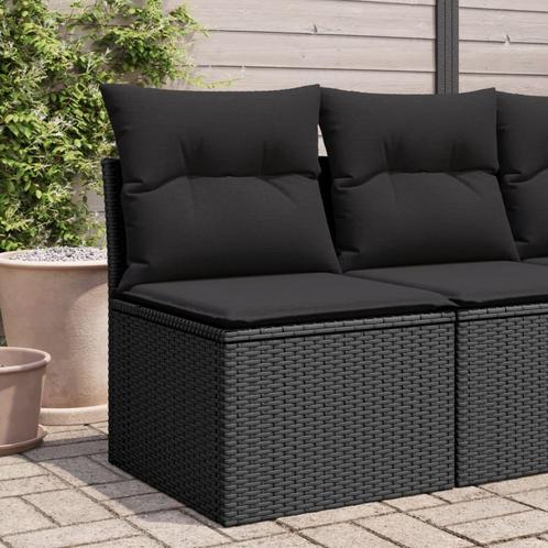 vidaXL Tuinstoel zonder armleuning met kussens poly rattan, Tuin en Terras, Tuinsets en Loungesets, Nieuw, Rotan, Verzenden