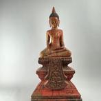 Houten zittende Boeddha 76 cm - 19e eeuw - Cambodja