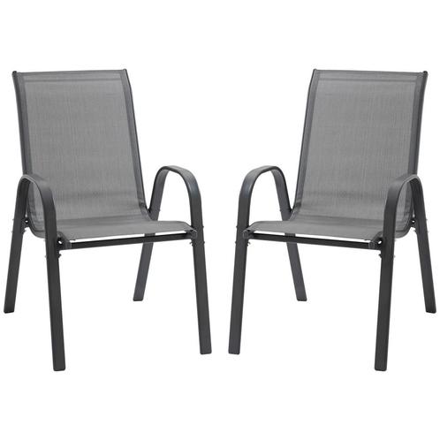 TRUUSK Set Van 2 Tuinstoelen Stapelstoel Met Armleuning Meta, Tuin en Terras, Overige Tuin en Terras, Nieuw, Verzenden
