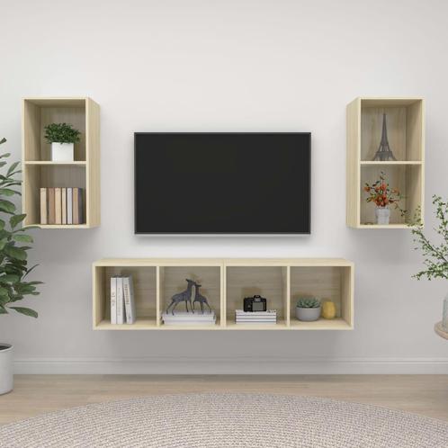 vidaXL Tv-wandmeubelen 4 st spaanplaat sonoma eikenkleurig, Huis en Inrichting, Kasten | Televisiemeubels, 25 tot 50 cm, Nieuw