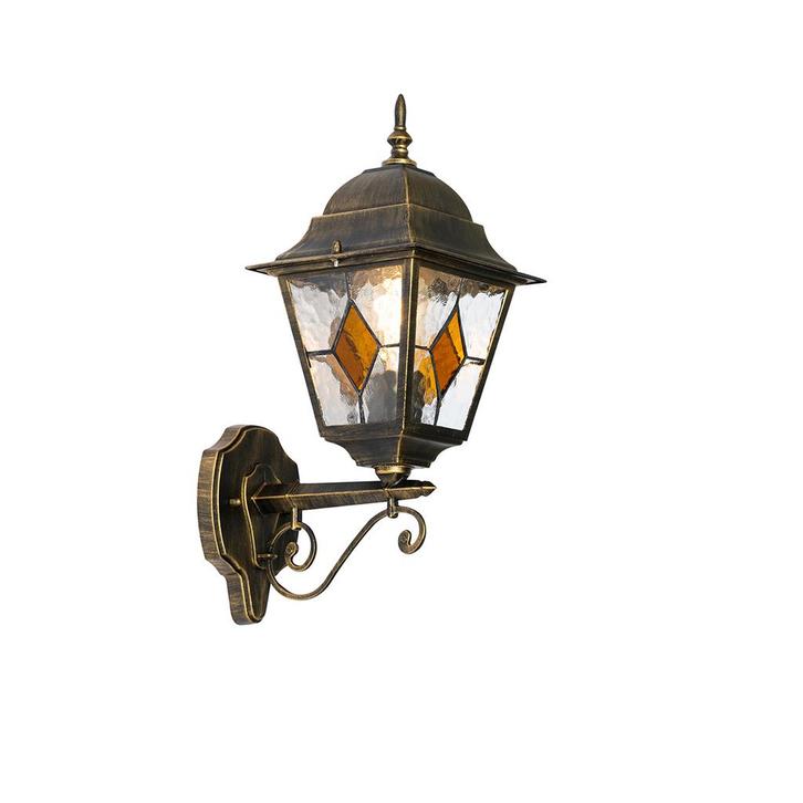 Vintage buiten wandlantaarn antiek goud - Antigua Up, Tuin en Terras, Buitenverlichting, Nieuw, Minder dan 50 watt
