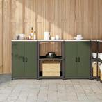 vidaXL Keukenopslag set met plank 3 pcs Olijf Groen 180 x 50, Verzenden, Nieuw