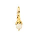 Gouden solitair hanger met parel (pearl, kettinghanger), Ophalen of Verzenden, Gebruikt, Goud, Overige merken