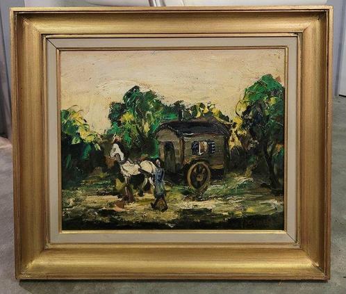 Paul Permeke (1918-1990) - Bij de woonwagen, Antiek en Kunst, Kunst | Schilderijen | Klassiek
