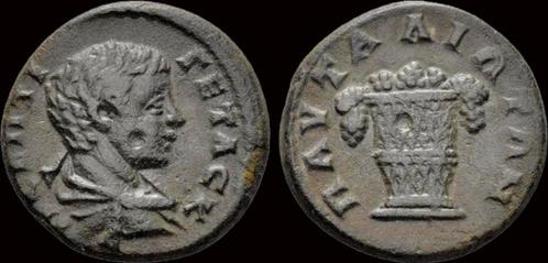 198-209ad Thrace Pautalia Geta, as Caesar Ae17 basket con..., Postzegels en Munten, Munten | Europa | Niet-Euromunten, Verzenden