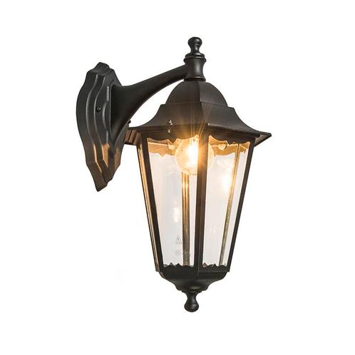Klassieke buiten wandlantaarn zwart IP44 - New Orleans Down, Tuin en Terras, Buitenverlichting, Nieuw, 50 tot 250 watt