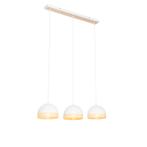 Oosterse hanglamp wit met rotan 3-lichts - Magna Rotan, Huis en Inrichting, Lampen | Hanglampen, Nieuw, Overige stijlen