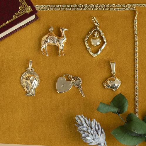 Gouden vintage panter hanger 14 krt, Sieraden, Tassen en Uiterlijk, Kettinghangers, Nieuw, Ophalen of Verzenden