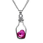 Fako Bijoux® - Ketting - Fles Met Hart - Roze, Verzenden, Nieuw