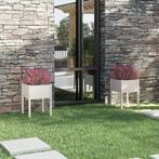 vidaXL Plantenbakken 2 st 50x50x70 cm massief grenenhout wit, Verzenden, Minder dan 60 cm, Nieuw, 60 cm of meer