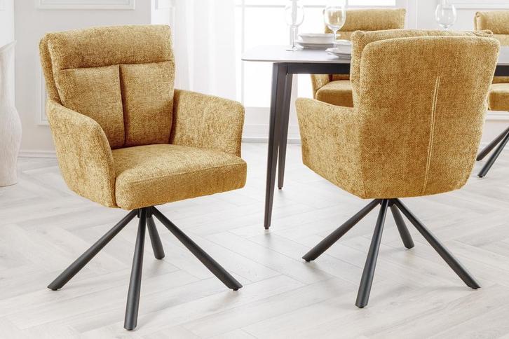 Bureaustoel BIG GEORGE mosterdgeel structuurstof met, Huis en Inrichting, Stoelen, Ophalen of Verzenden