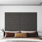 vidaXL Wandpanelen 12 st 1,62 m² 90x15 cm stof donkergrijs, Verzenden, Nieuw