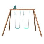 Soulet Dubbele Schommel Alizée Hout Vrijstaand 190 x 265 cm, Kinderen en Baby's, Speelgoed | Buiten | Speeltoestellen, Verzenden