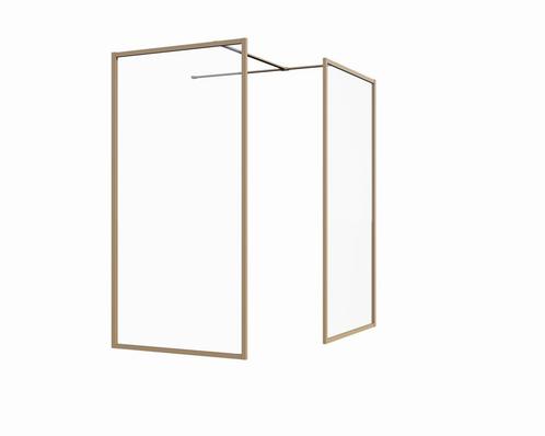 Douchewand 2 zijwanden Enzo Helder glas Mat Goud, Doe-het-zelf en Verbouw, Sanitair, Verzenden