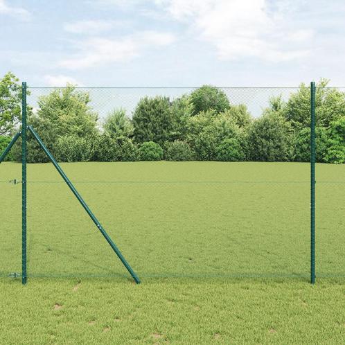 vidaXL Hexagon Heining Grijs Groen 1000 x 150 x 0.07 cm, Tuin en Terras, Schuttingen, Nieuw, IJzer, Verzenden