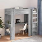 vidaXL Loft Bedframe met Bureau Grijs Sonoma 90 x 190 cm, Huis en Inrichting, Verzenden, Nieuw, Grijs, Hout