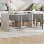 vidaXL Salontafel met glazen deuren 102x50x42 cm betongrijs, 100 tot 150 cm, Verzenden, Nieuw, 50 tot 100 cm