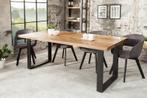 Massieve eettafel IRON CRAFT 180cm natuurlijk mangohout, Ophalen of Verzenden, Nieuw